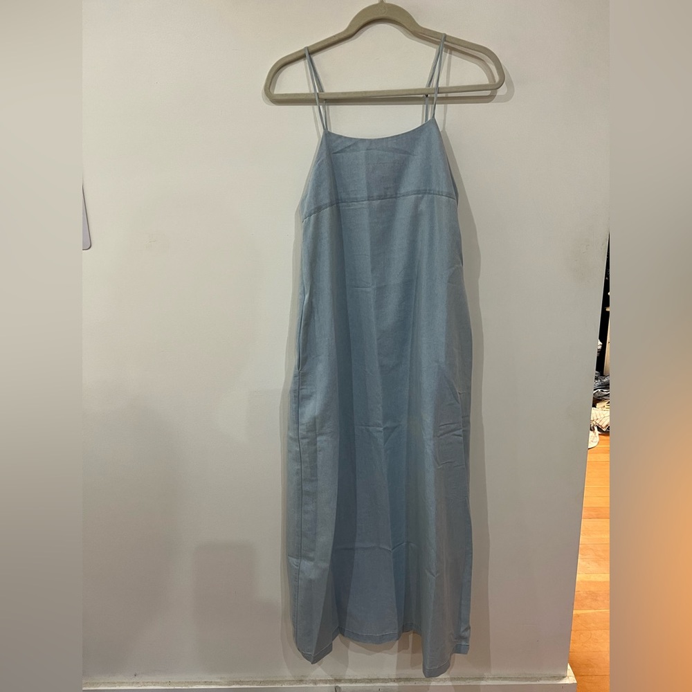 Midi light denim dress